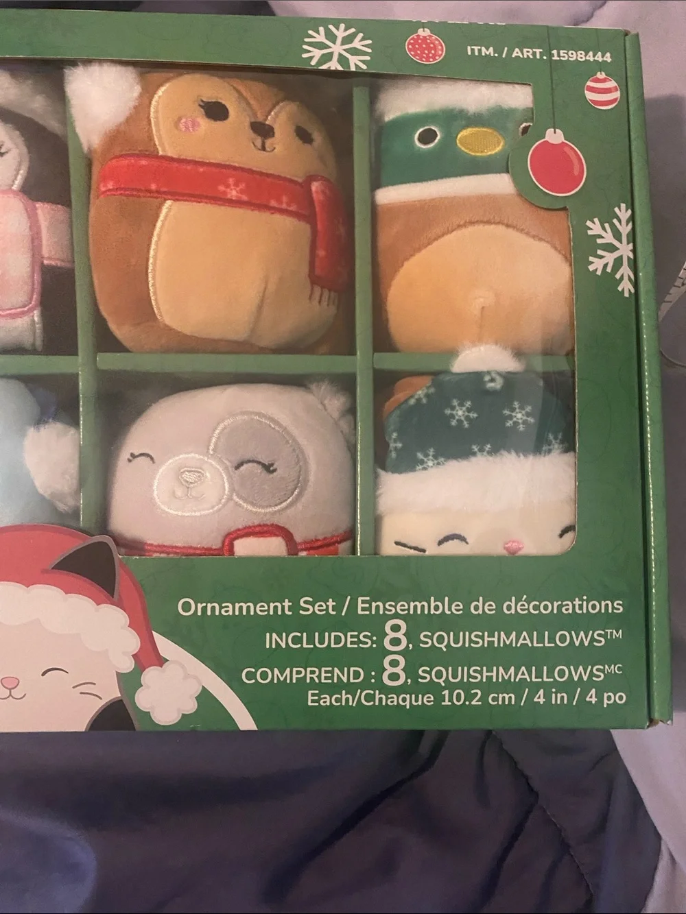 Squishmallows Holiday Plush Ornament Set - Green, Red, White, Blue, Brown